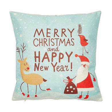 18x18 Holiday Throw Pillow Covers, Merry Christmas, Seasons Tidings ...