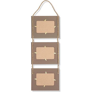 Juvale Beach Picture Frame Hanging Decoration for 3 4x6 Photos (9.25 x 29.5 x 0.25 in)