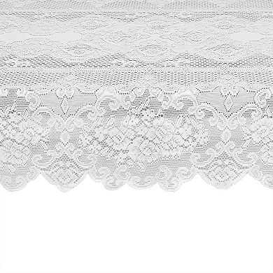 White Lace Tablecloth for Rectangular Tables, Vintage Style for Formal Dining, Dinner Parties, Wedding, Baby Shower (60 x 97 In)