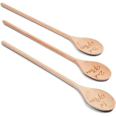 Wooden Serving Spoons, 1st, 2nd, 3rd Place, Housewarming Gift (14 In, 3 Pack)