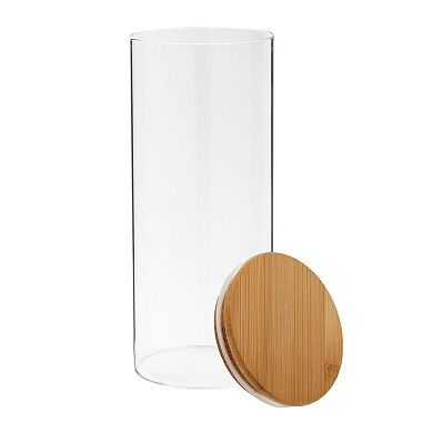 3 Pack Glass Storage Containers With Bamboo Lids, Airtight Canisters For Pantry