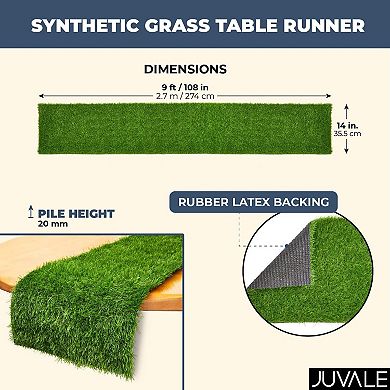 Juvale Synthetic Grass Table Runner for Party Decor (14 x 108 Inches)