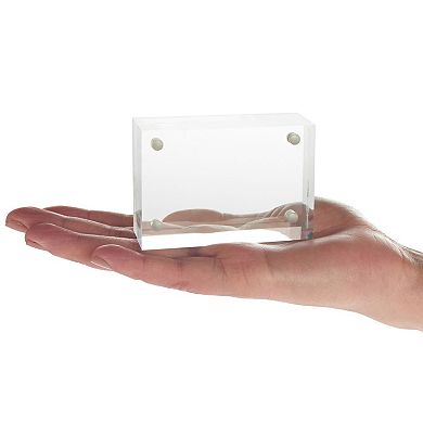 Juvale Acrylic Photo Frame, Magnetic for 2 x 3 in. Photos (3mm, 2 Pack)
