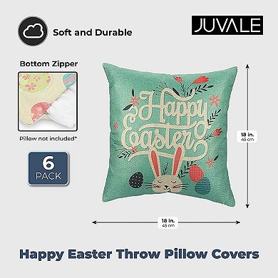 Easter Pillow Covers, 18”x18” (set Of 6), Spring Pillow Covers  6 Designs
