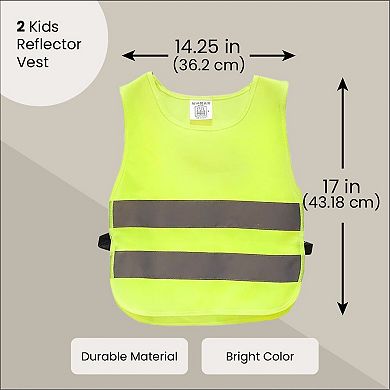 2-pcs Kids Reflector Vests, Outdoor Night Activity, Construction Worker Costume