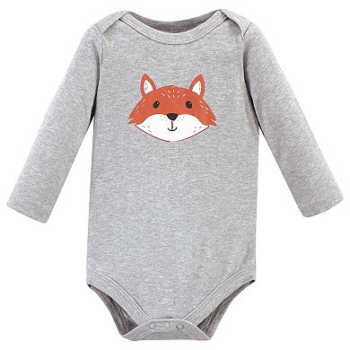 Hudson Baby Infant Boy Cotton Long-Sleeve Bodysuits, Little Fox