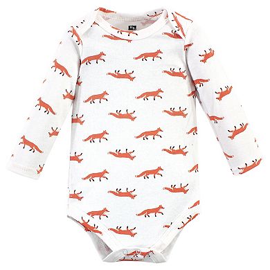 Hudson Baby Infant Boy Cotton Long-Sleeve Bodysuits, Little Fox, 12-18 Months