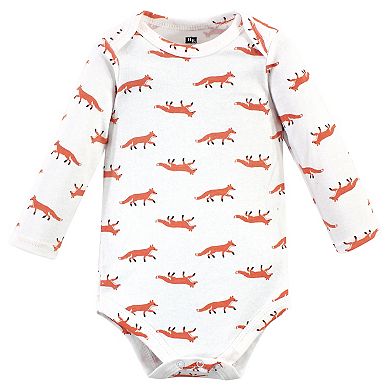 Hudson Baby Infant Boy Cotton Long-Sleeve Bodysuits, Little Fox
