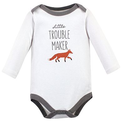 Hudson Baby Infant Boy Cotton Long-Sleeve Bodysuits, Little Fox