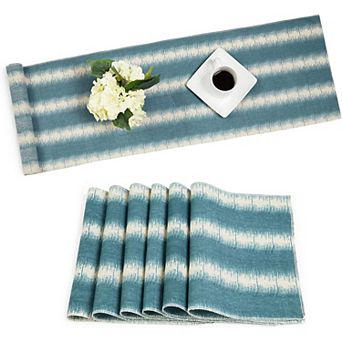 Set of 6 Christmas Placemats & Table Runner for Party Kitchen Holiday Décor, 72”