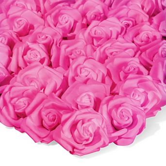 100 Pack Hot Pink Artificial Flowers, Bulk Stemless Fake Foam Roses, 3 in