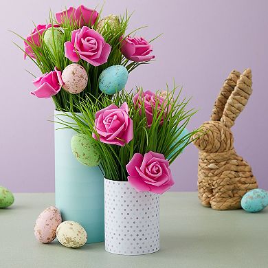 100 Pack Hot Pink Artificial Flowers, Bulk Stemless Fake Foam Roses, 3 In