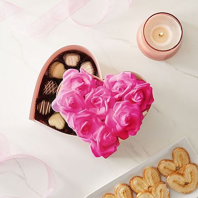 100 Pack Hot Pink Artificial Flowers, Bulk Stemless Fake Foam Roses, 3 In