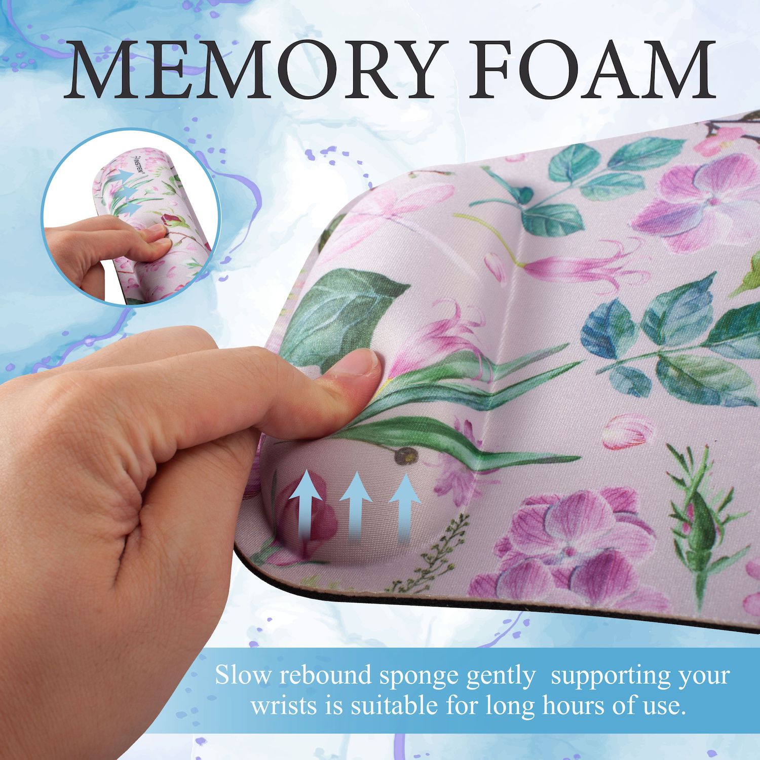 Ergonomic Mouse Wrist Pad With Rests | Office Mouse Mat | Wellux