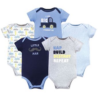 Baby Boy Cotton Bodysuits 5 pk