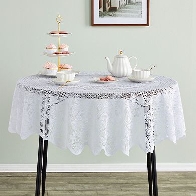 Round Lace Tablecloth for Wedding Party Dining Decorations, 59 Inch
