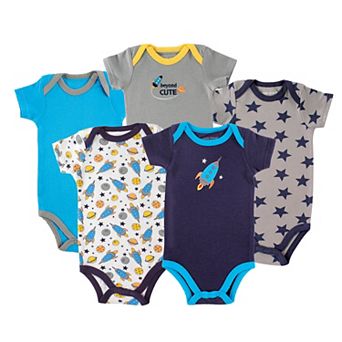Baby Boy Cotton Bodysuits 5 pk