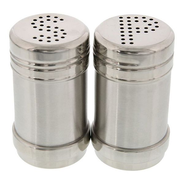 Stainless Steel Salt and Pepper Shakers Set for Kitchen Condiments (3.5 ...