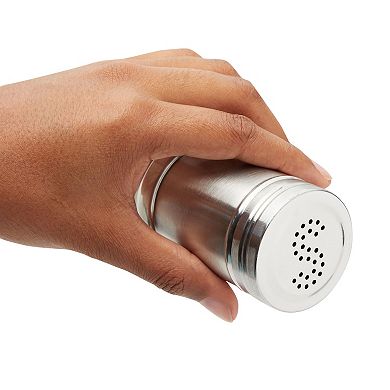 Stainless Steel Salt and Pepper Shakers Set for Kitchen Condiments (3.5 In, 2 Pieces)