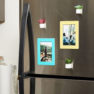 Magnetic Picture Frames for Refrigerator, Holds 4x6 Photos (5 Colors, 15 Pack)