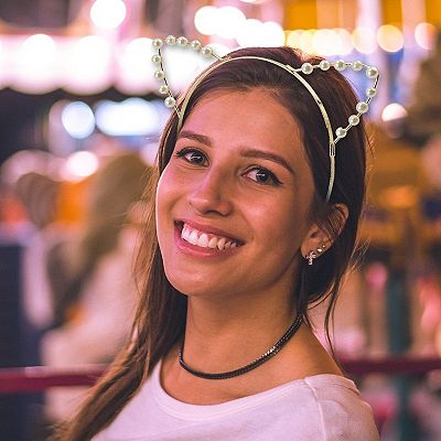 Cat Ear Headbands for Halloween Costumes, Cosplay (Silver, Gold,