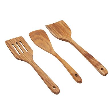 Wood Utensils Set for Cooking, 9 Piece Set Spoons and Spatulas for Kitchen