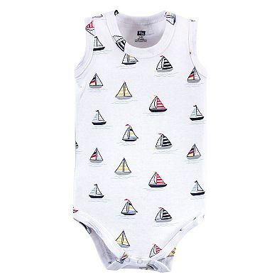 Hudson Baby Infant Boy Cotton Sleeveless Bodysuits 5pk, Captain, 18-24 Months