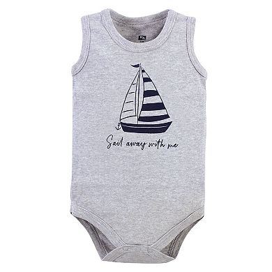 Hudson Baby Infant Boy Cotton Sleeveless Bodysuits 5pk, Captain, 18-24 Months