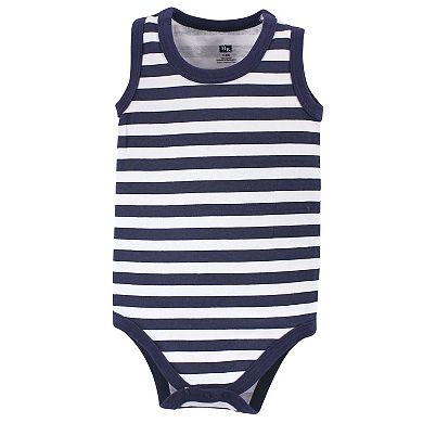 Hudson Baby Infant Boy Cotton Sleeveless Bodysuits 5pk, Captain, 18-24 Months