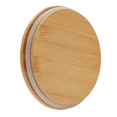 2 Pack Large Bamboo Glass Storage Containers With Lids, 100 Oz Glass Jars, Pantry Storage Containers