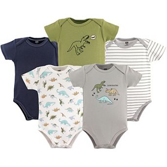 Hudson Baby Infant Boy Cotton Bodysuits 5 pk Dinosaurs, 12-18 Months
