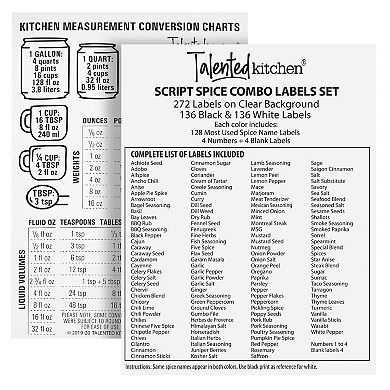 Talented Kitchen 2 Spice Drawer Organizer with Jars and Labels Set