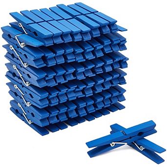 Juvale Clothespins for Hanging (4 in Navy Blue, 100 Pack)