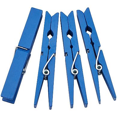 Juvale Clothespins for Hanging (4 in, Navy Blue, 100 Pack)