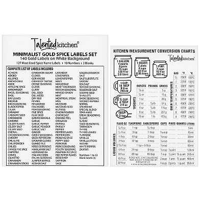 24 Pack Empty 4oz Glass Spice Bottles, 284 Seasoning Labels, Lids, Gold Caps
