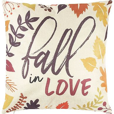 Set of 4 Thanksgiving Throw Pillow Covers with Seasonal Fall Quotes, 4 Autumn Designs (17 x 17 In)