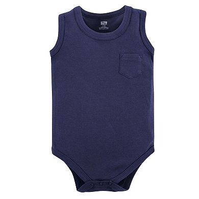 Hudson Baby Infant Boy Cotton Sleeveless Bodysuits 5pk, Sloth, 0-3 Months