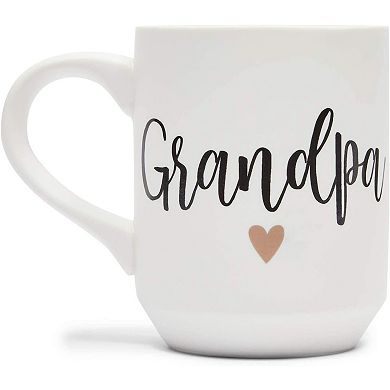 2-Pack White Ceramic Coffee Mugs, Grandma and Grandpa