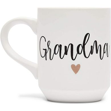 2-Pack White Ceramic Coffee Mugs, Grandma and Grandpa