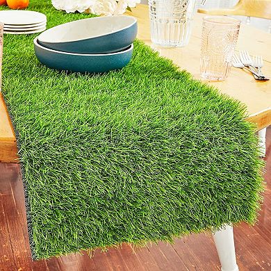 14 X 48-inches Faux Grass Table Runner For Table, Birthday Party Decor