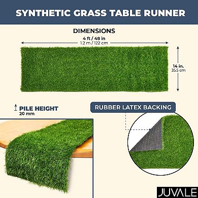 14 X 48-inches Faux Grass Table Runner For Table, Birthday Party Decor