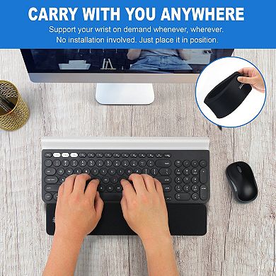 Keyboard Wrist Rest Pad Ergonomic Support for Computer Laptop Typing, Black, 13.8" x 2.8"