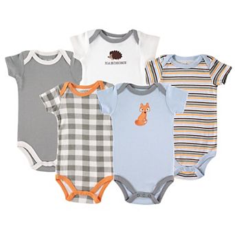 Luvable Friends Baby Boy Cotton Bodysuits 5 pk Fox