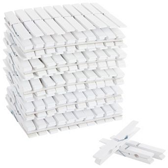 100 Pack Bulk Large White Clothespins For Hanging Laundry, Diy Crafts, 4 in