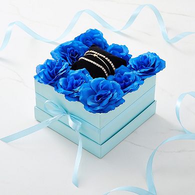 50 Pack Royal Blue Roses Artificial Flowers Bulk, 3" Stemless Fake Silk Roses