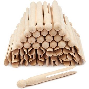 50 pc Traditional Clothespins Round Wooden For Craft Creative Projects