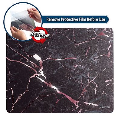 Marble Laptop Computer Mouse Pad Mat High Quality Ultra Thin Reflective Non Slip - Black/Rose Gold