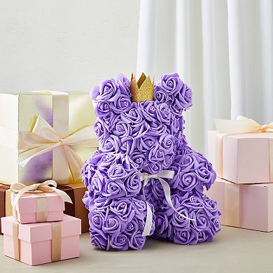 100 Pack Purple Artificial Flowers, Bulk Stemless Fake Foam Roses, 3 In