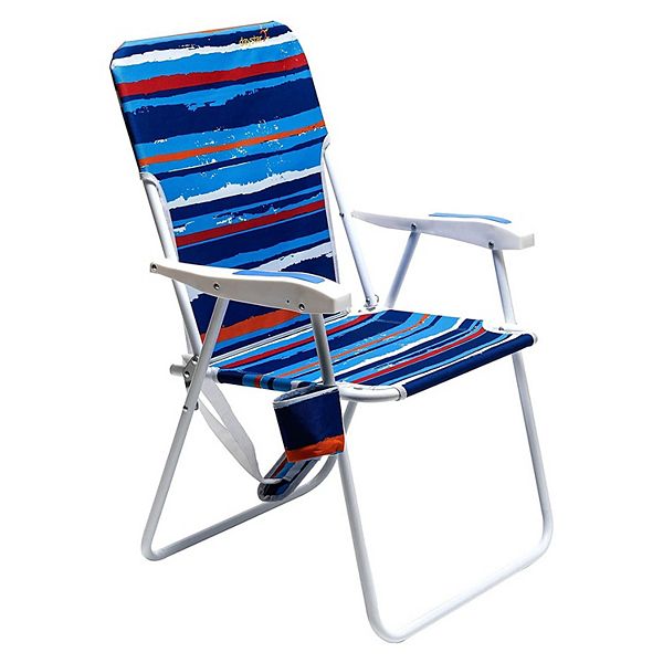 SunnyFeel Outdoor Beach Folding Chair with Armrest and Cup Holder