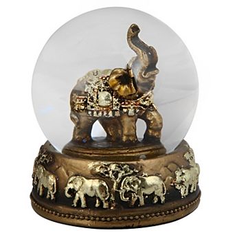 FC Design 3"H Bronze Thai Elephant Glitter Snow Globe Statue Decoration Figurine Home Room Decor